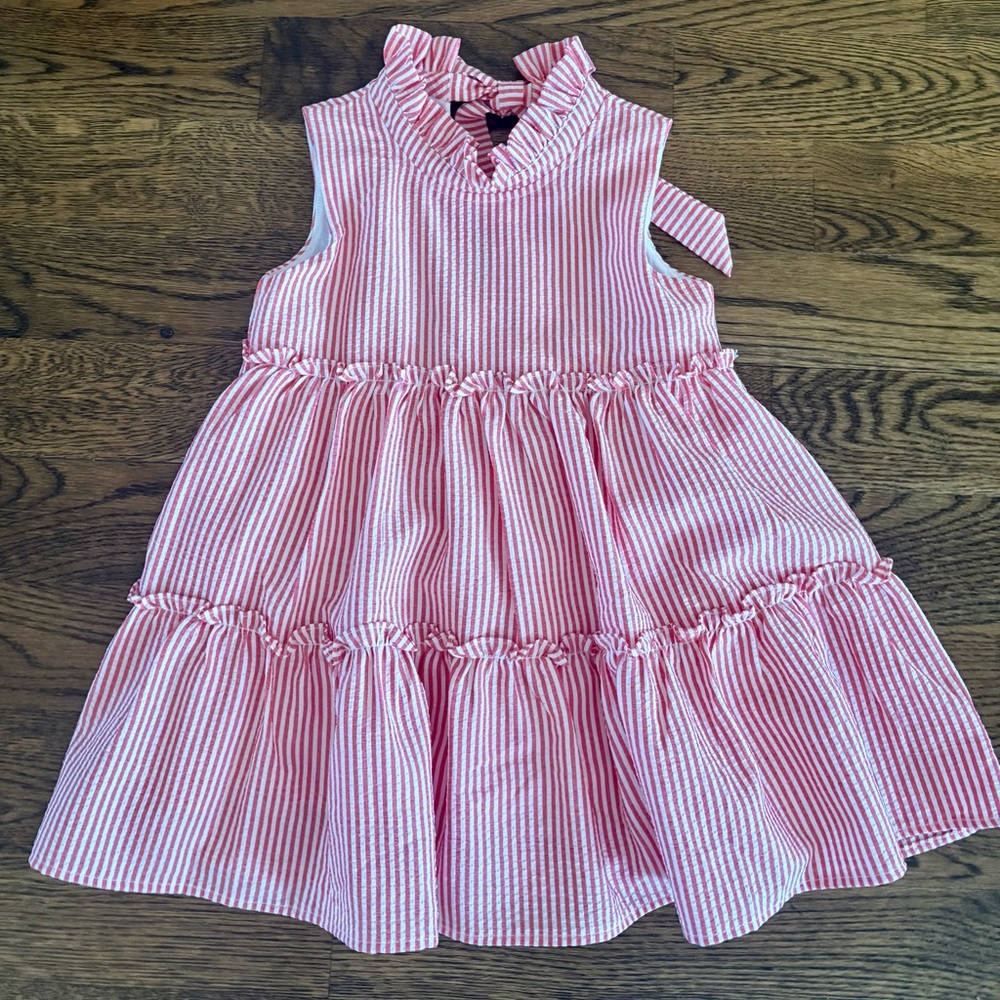 Lula Bebe Red and White Striped Kids Dress